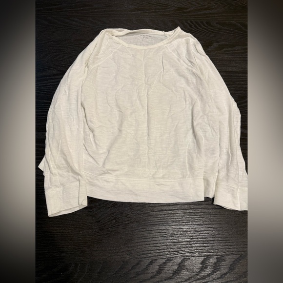 Banana Republic Cozy Slub White Long Sleeve Top - Picture 1 of 4
